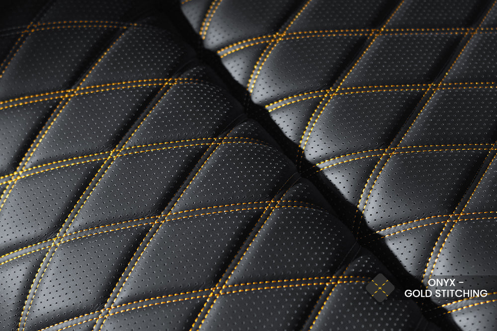 Valencia Oslo Ultimate Luxury Edition Row of 3 Onyx with Silver Stitching