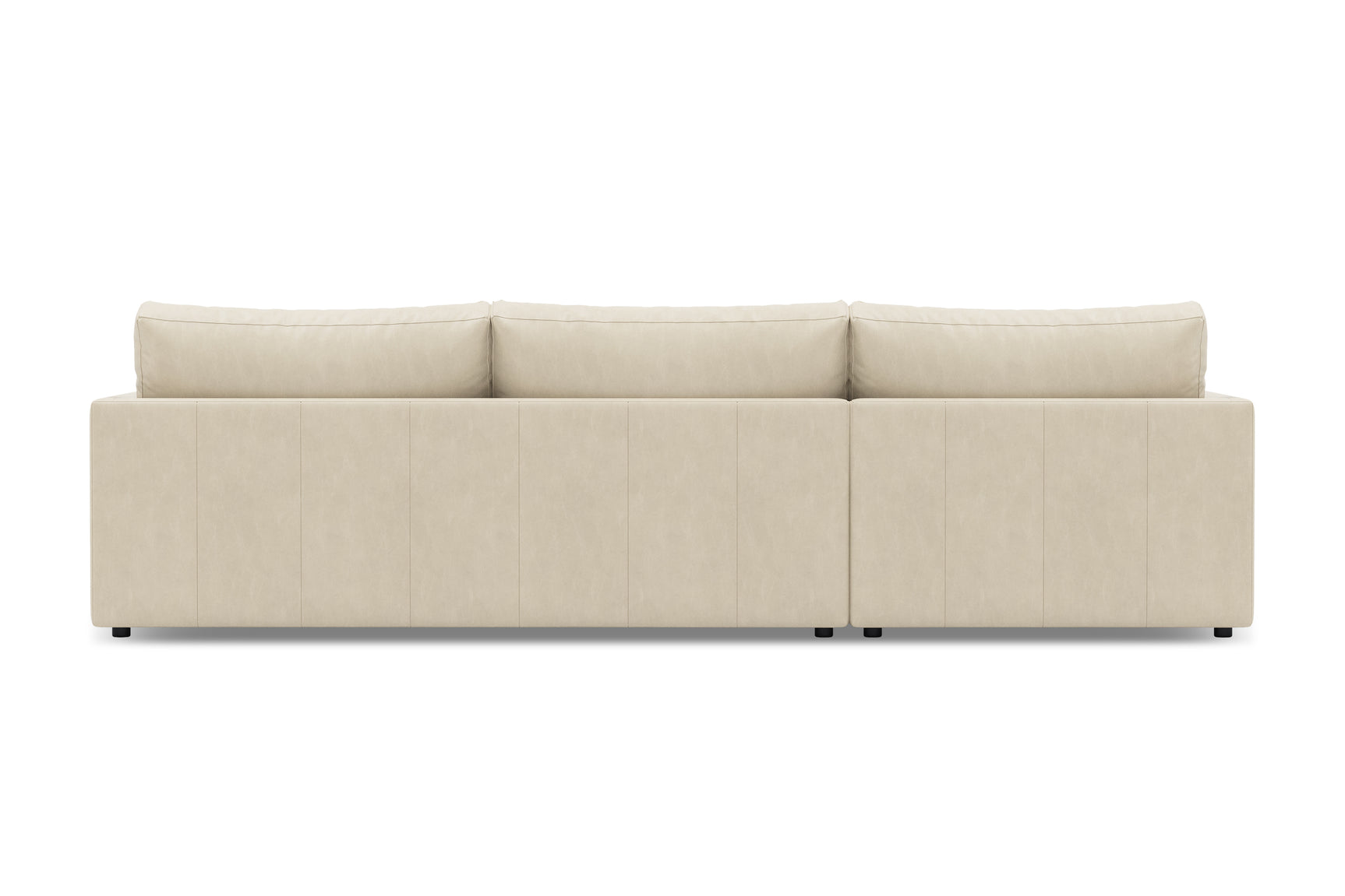 Valencia Serena Leather Three Seats with Left Chaise Sectional Sofa, Beige