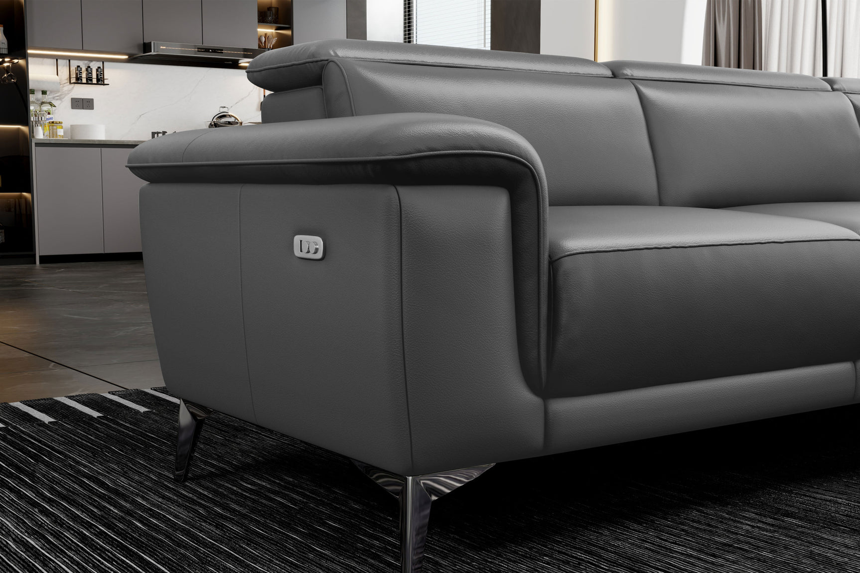 Pista Leather Reclining Sectional Sofa