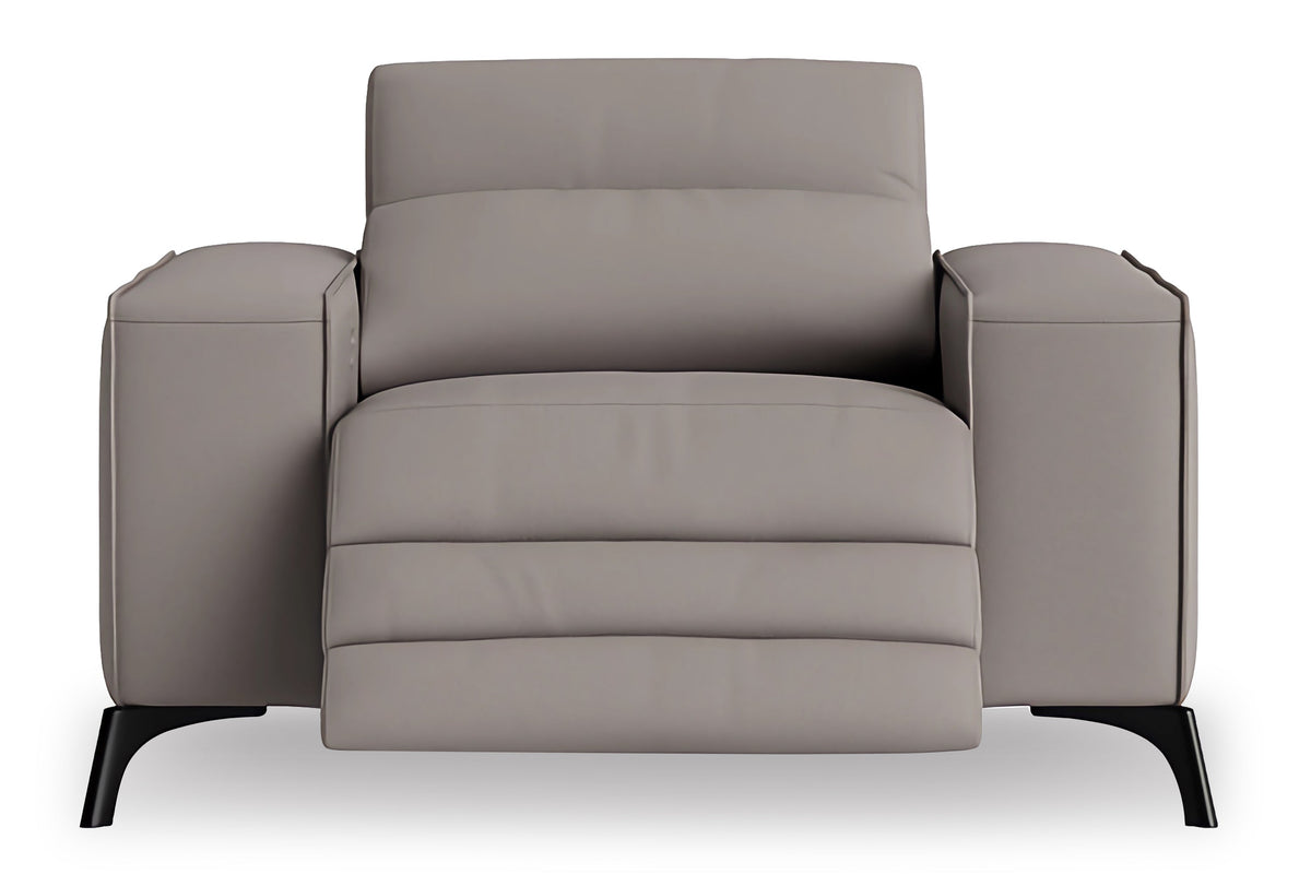 Valencia Esther Top Grain Leather Recliner Seat, Light Grey
