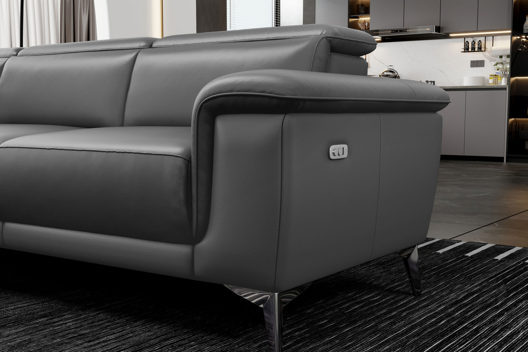 Pista Leather Reclining Sectional Sofa