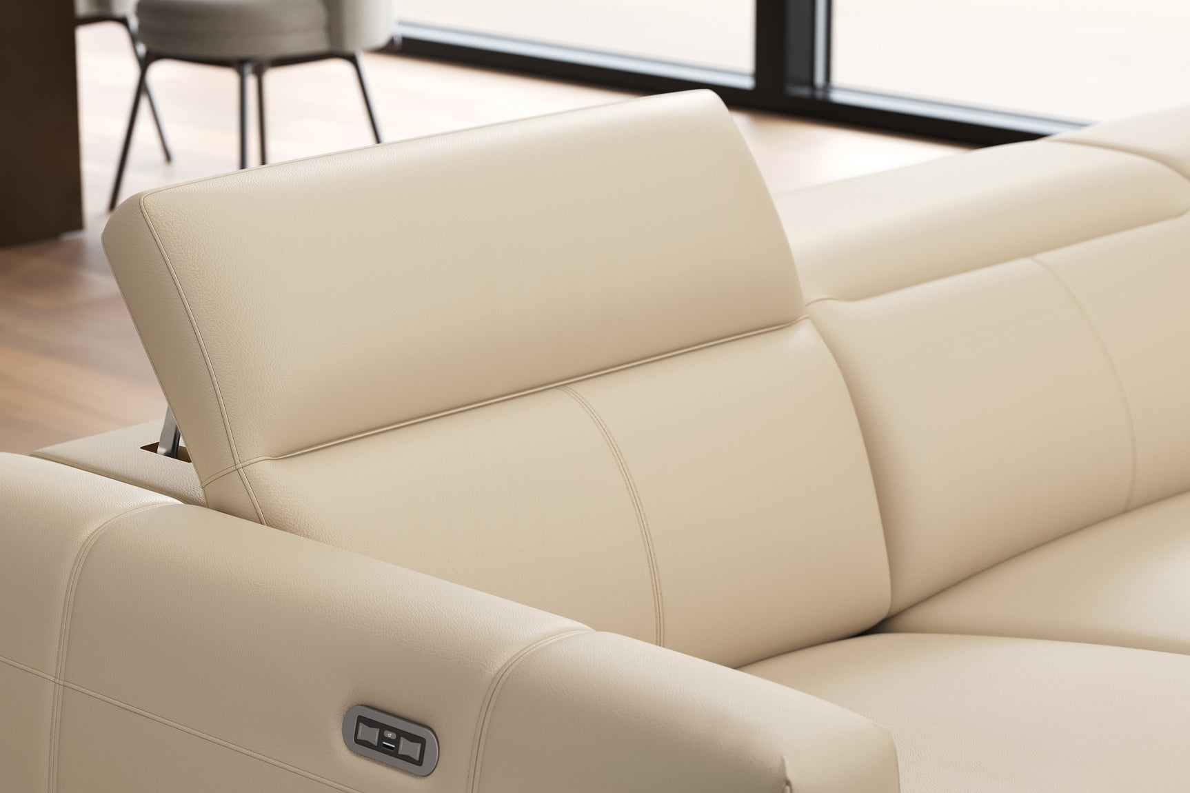 Carmen Leather Dual Recliner Sofa with Console