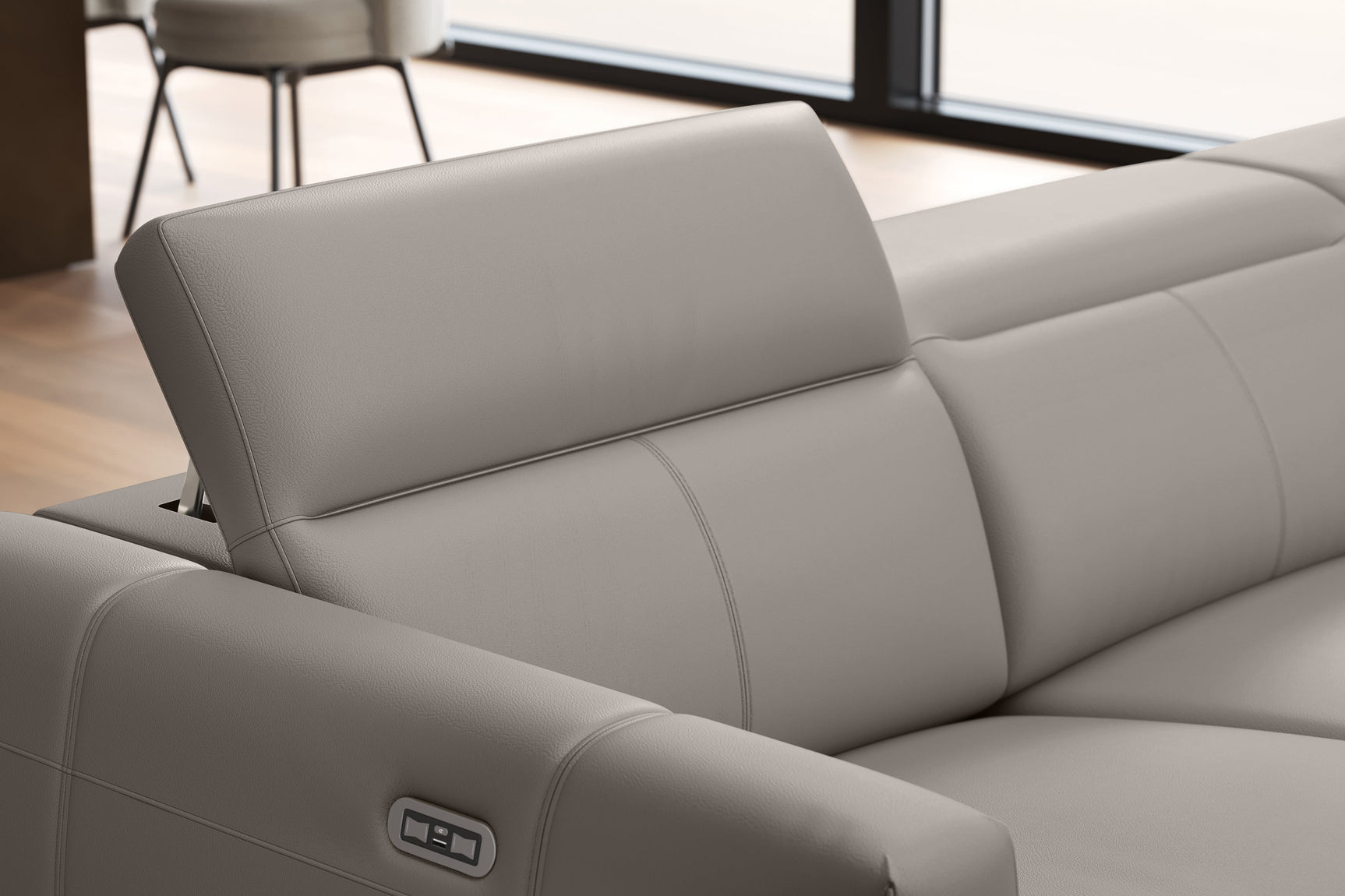 Carmen Leather Dual Recliner Corner Sectional with Console