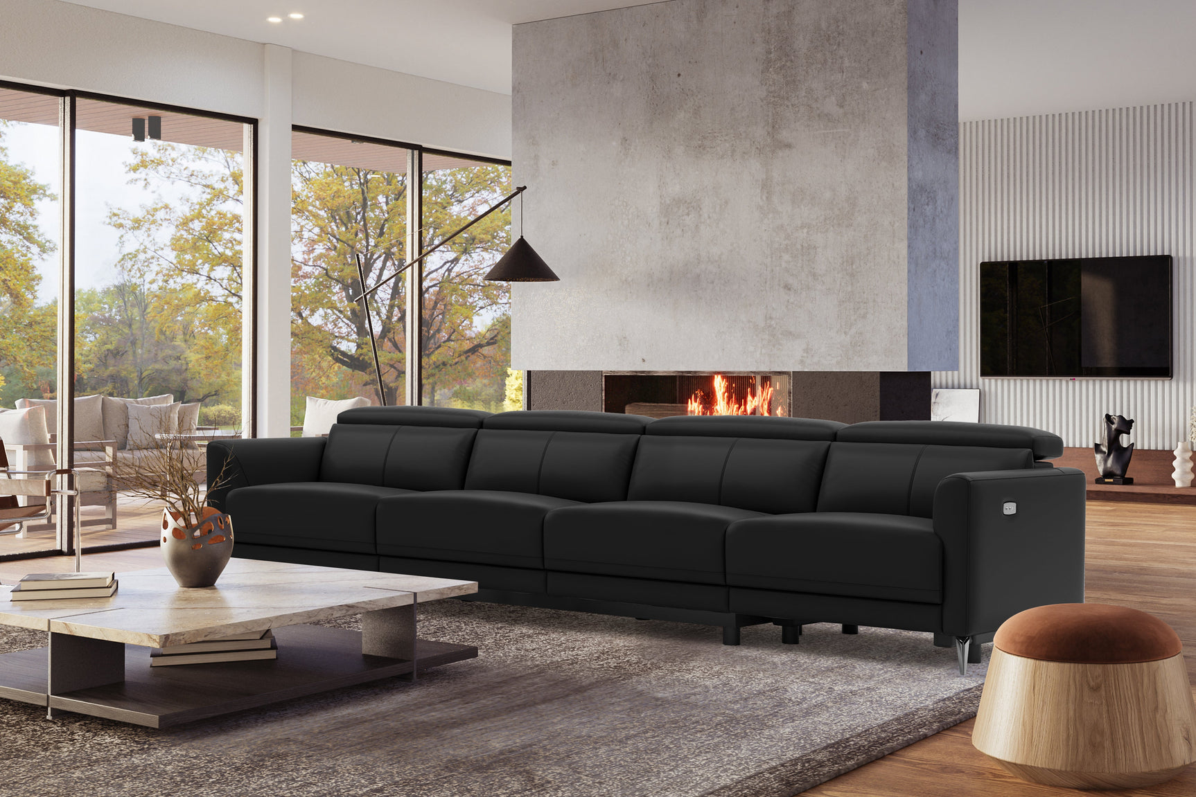 Andria Leather Reclining Sofa