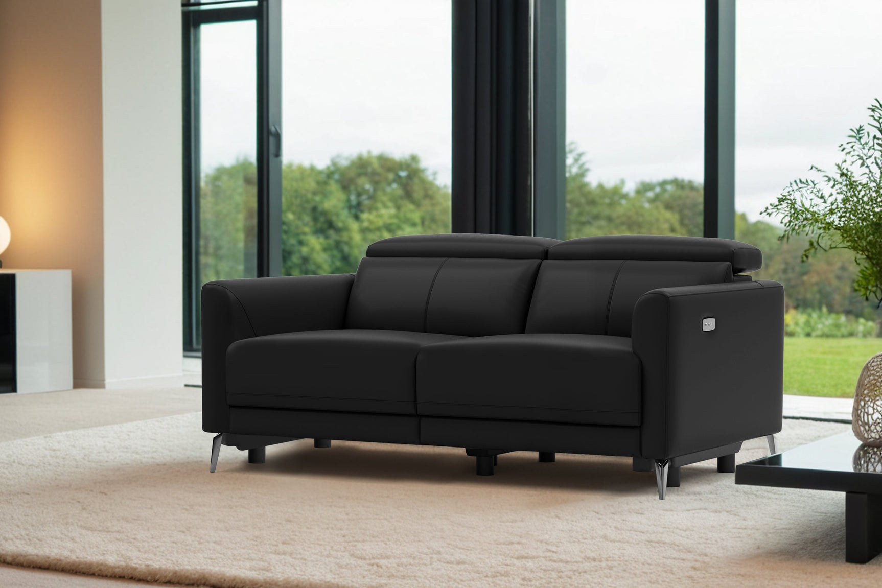 Andria Leather Reclining Sofa