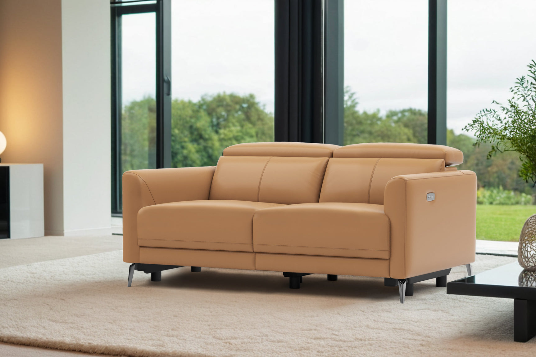 Andria Leather Reclining Sofa