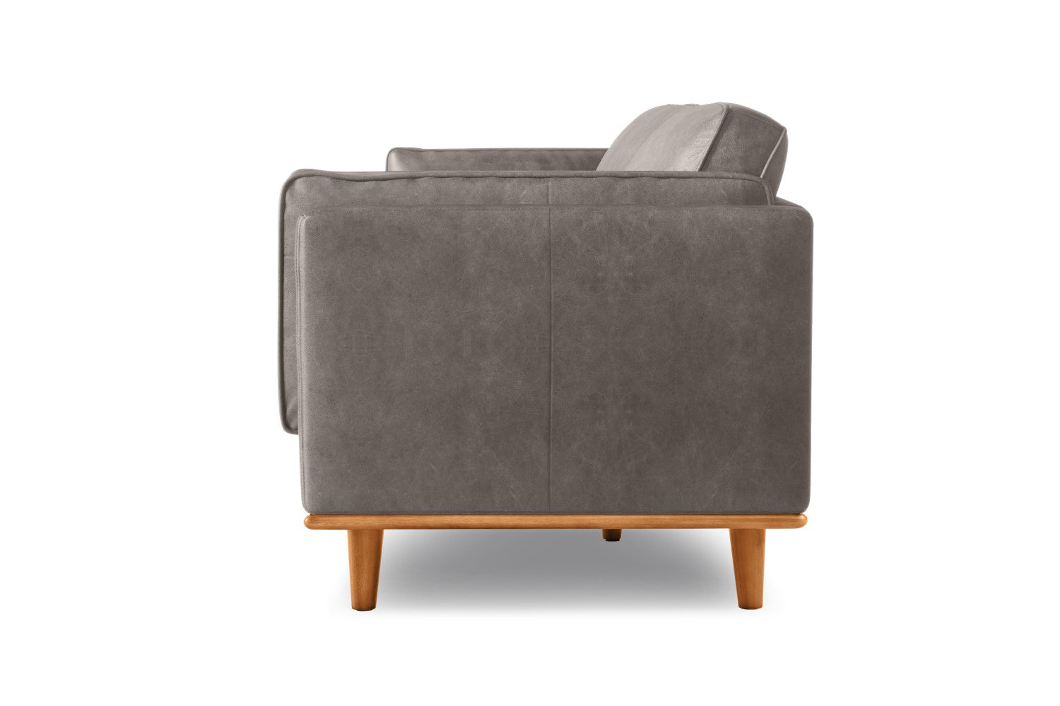 Valencia Artisan Wide Three Seats Leather Sofa, Light Grey