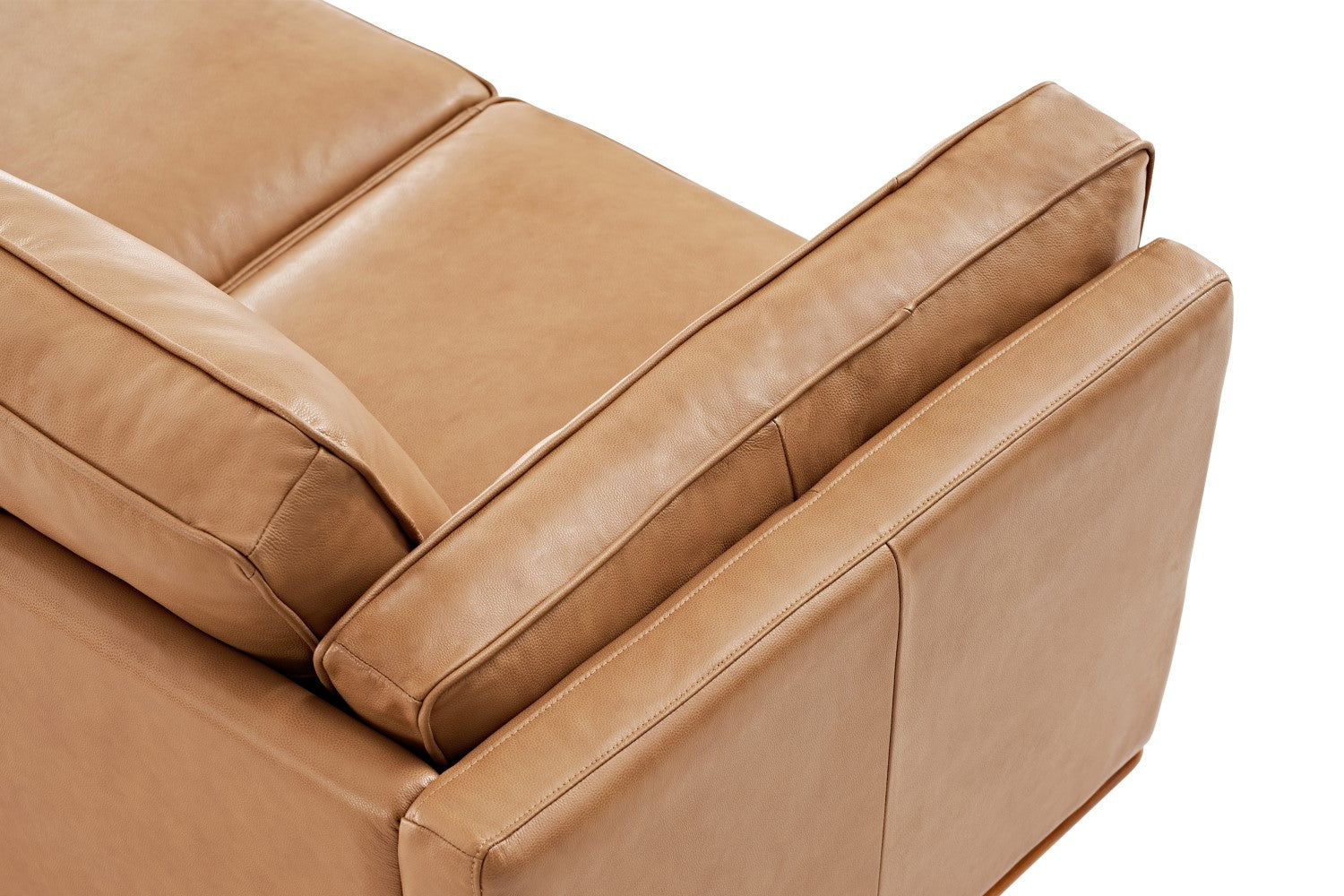 Valencia Artisan Wide Three Seats Leather Sofa, Tan Color