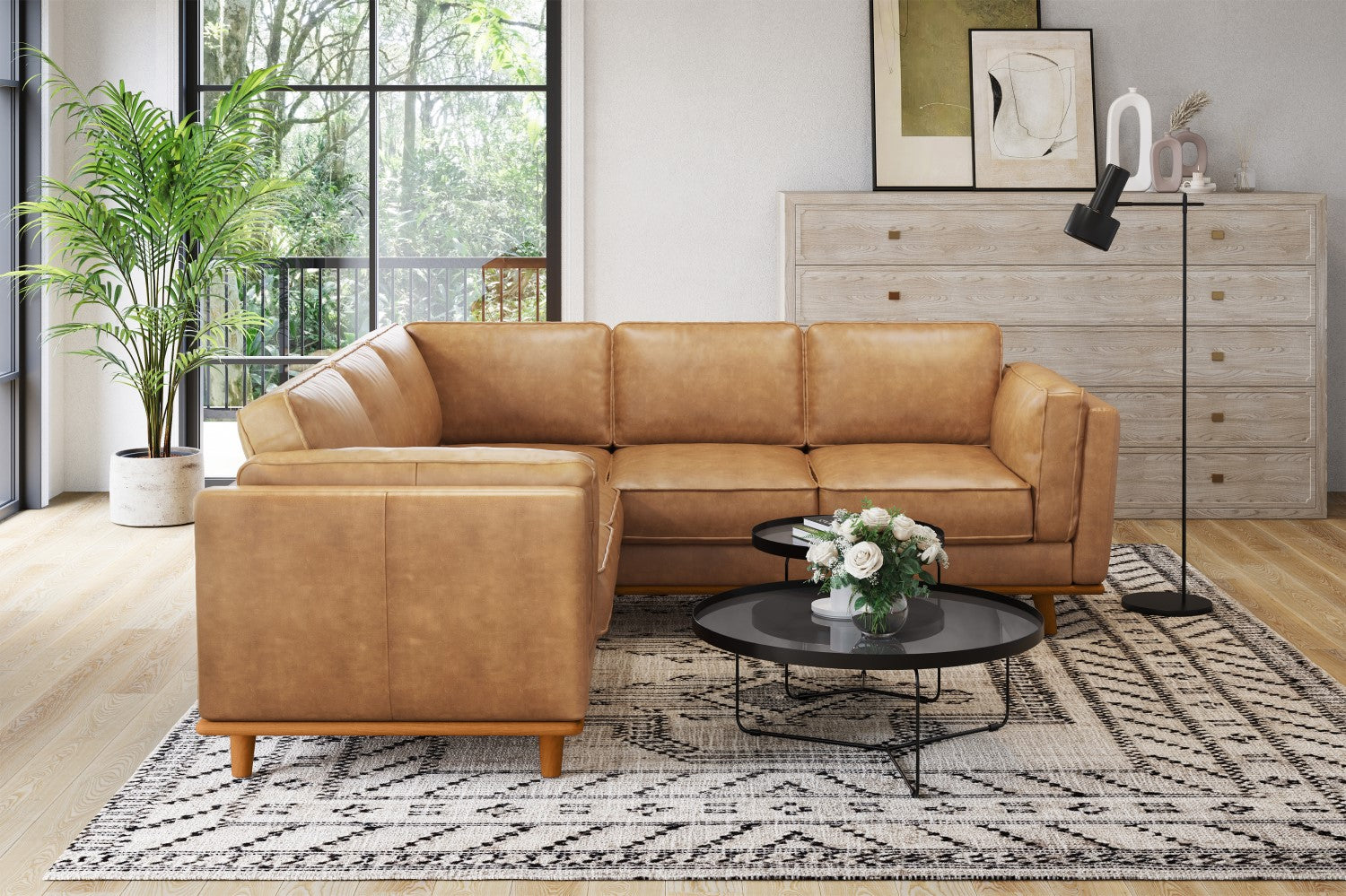 Artisan Leather Corner Sectional Sofa