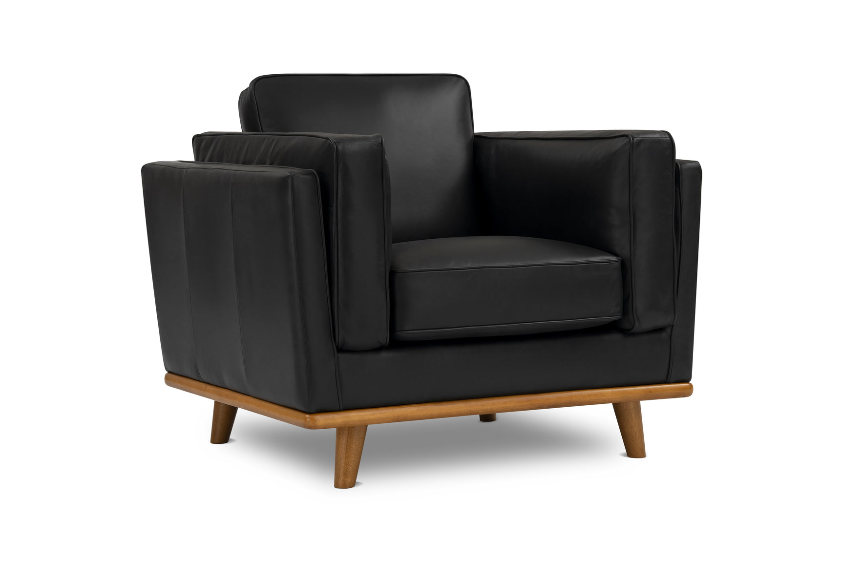 Valencia Artisan Leather Accent Chair, Black Color