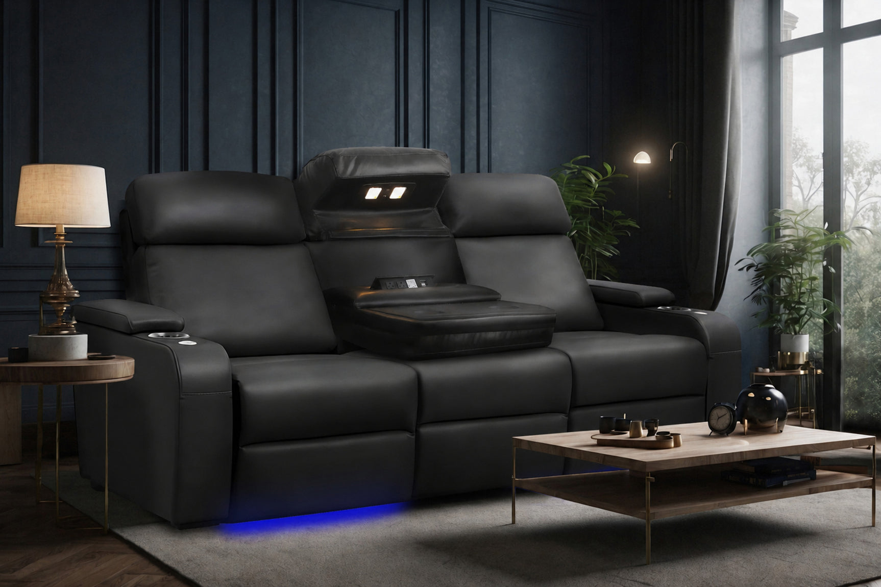 Valencia Bellagio Home Cinema Seating Manual Recliner Console
