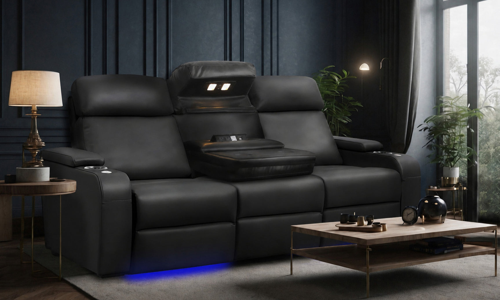 Valencia Bellagio Home Cinema Seating Manual Recliner Console
