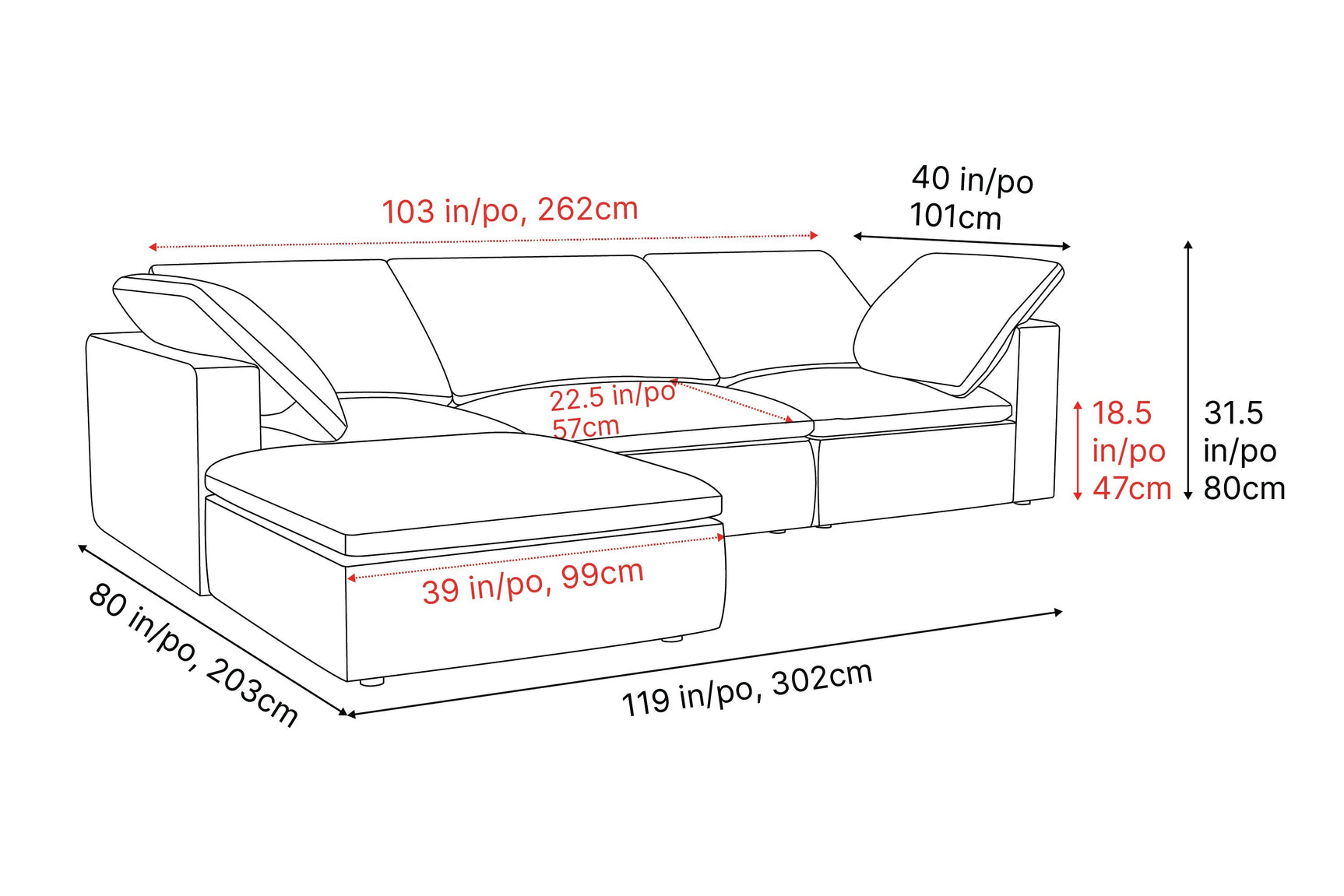 Claire Leather Modular Sofa
