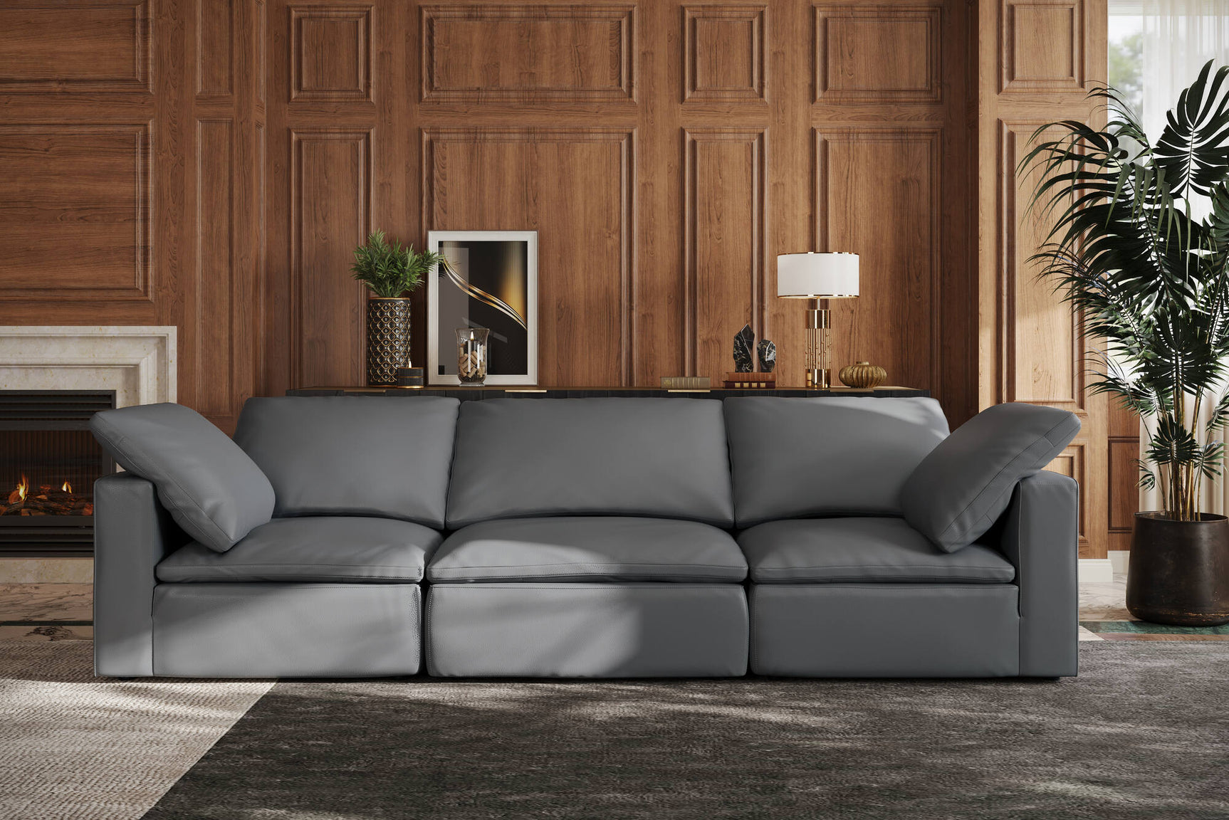 Claire Leather Ottoman