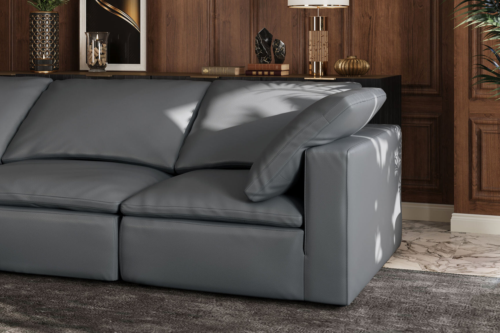 Claire Leather Ottoman