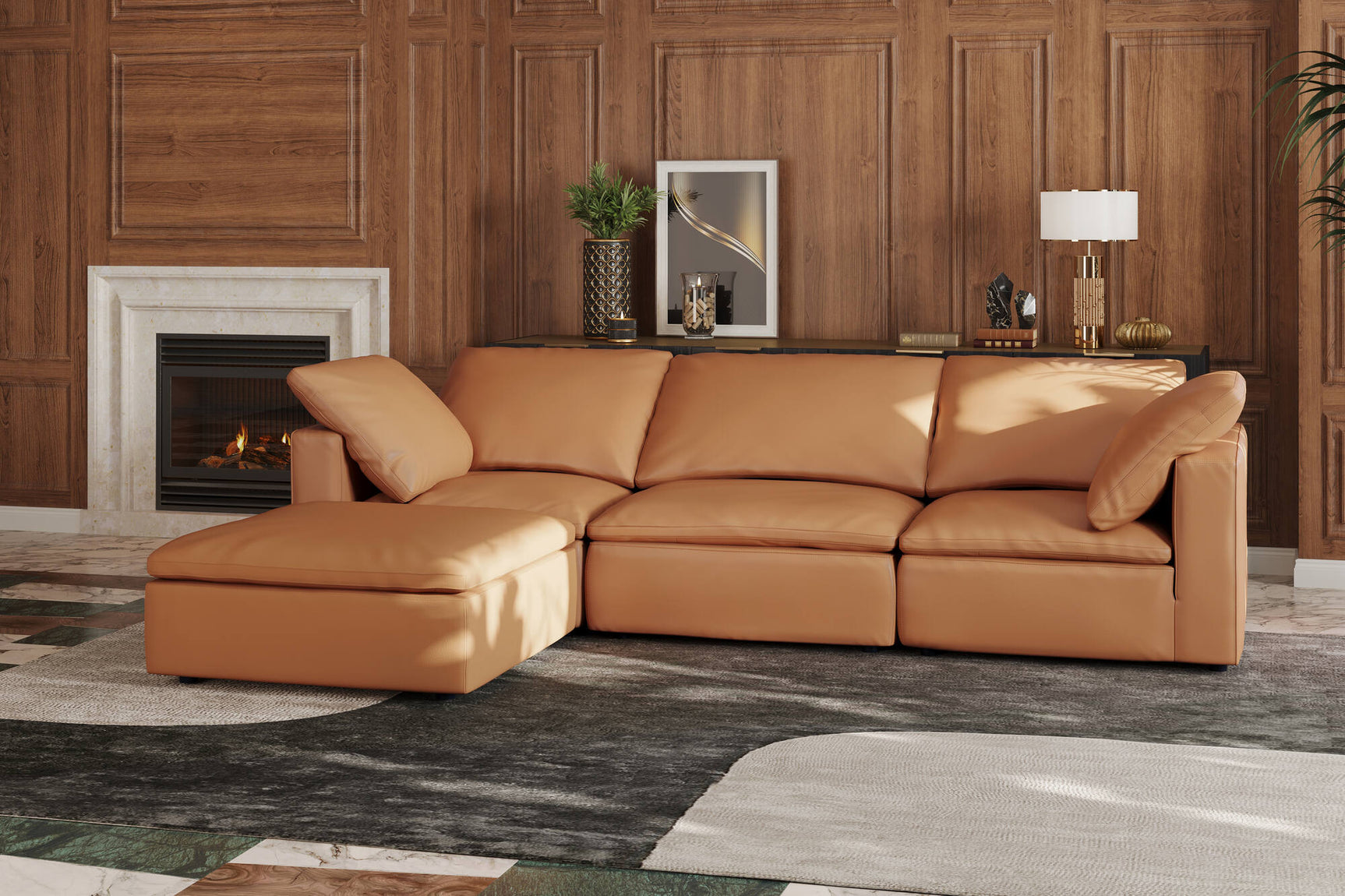 Claire Leather Armless Piece