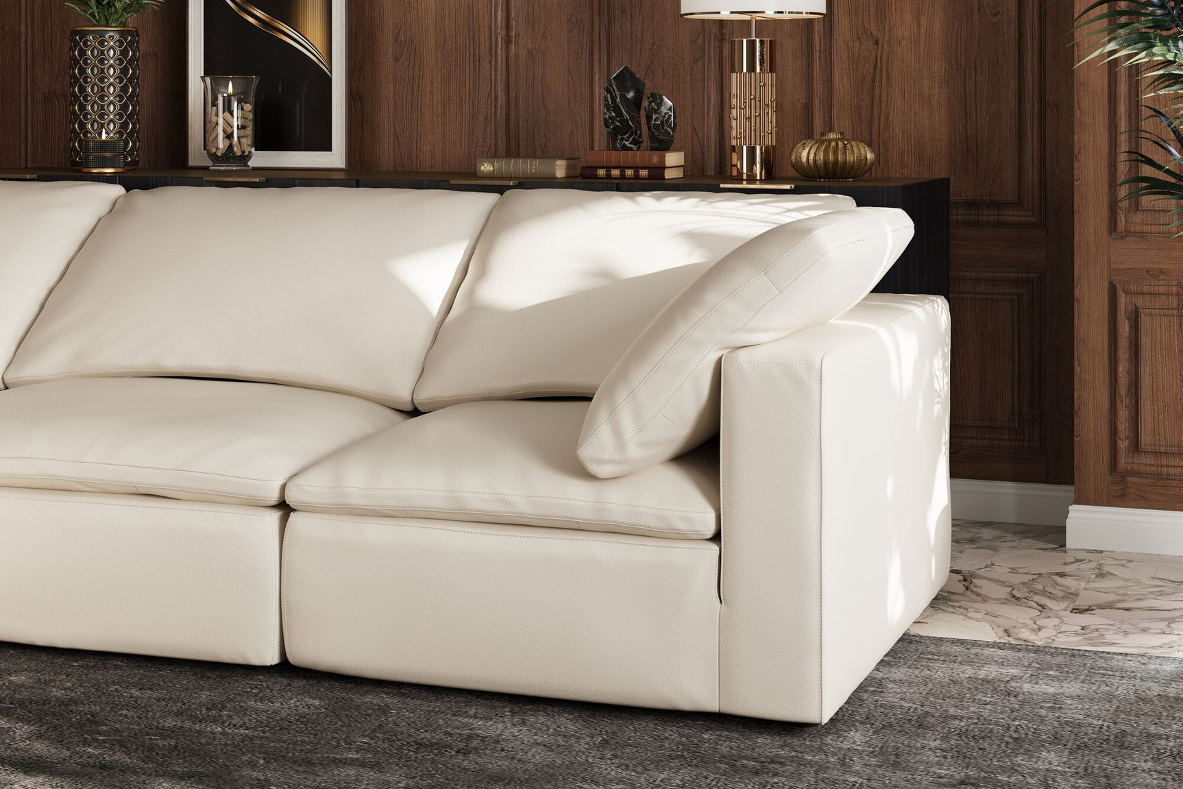 Claire Leather Ottoman