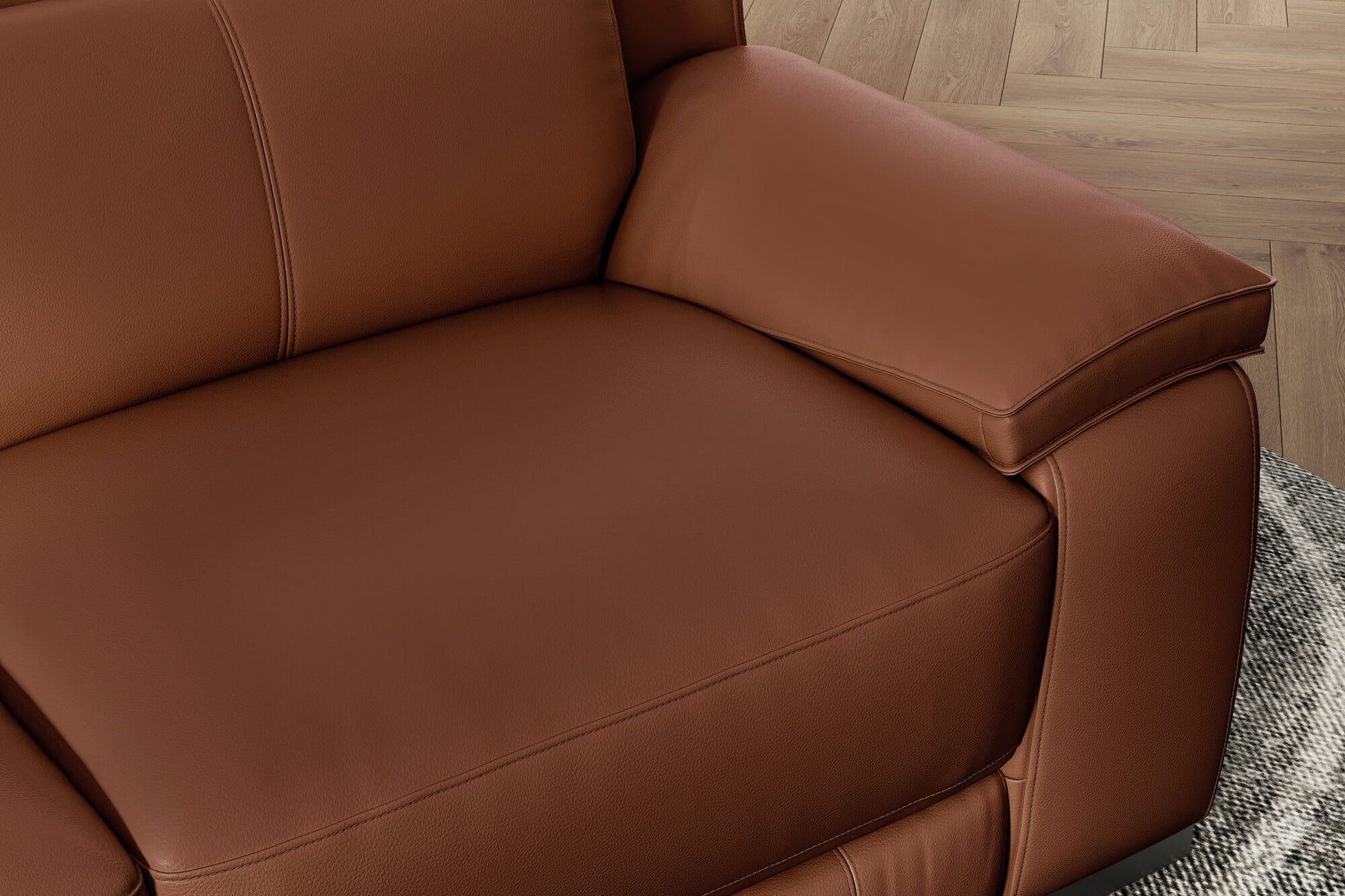 Ellie Leather Corner Sectional Sofa