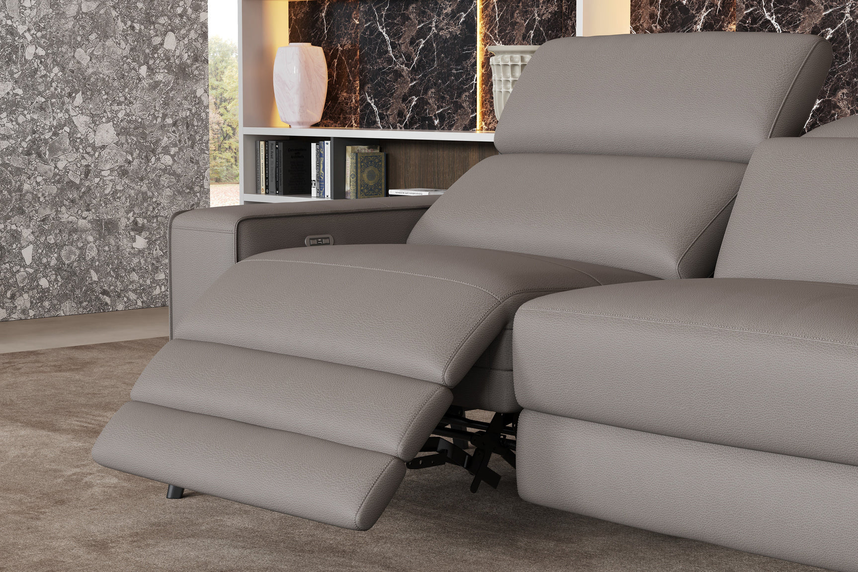 Esther Leather Corner Recliner Sectional Sofa