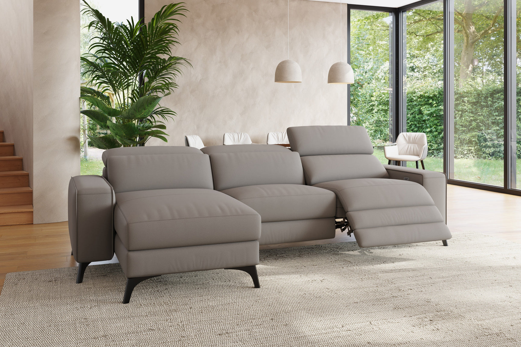 Esther Leather Recliner Sectional Sofa