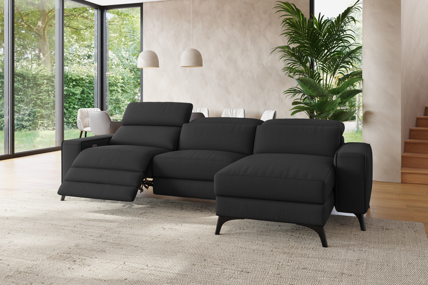 Esther Leather Recliner Sectional Sofa