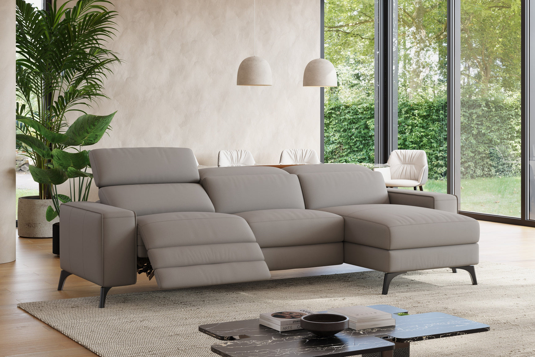 Esther Leather Recliner Sectional Sofa