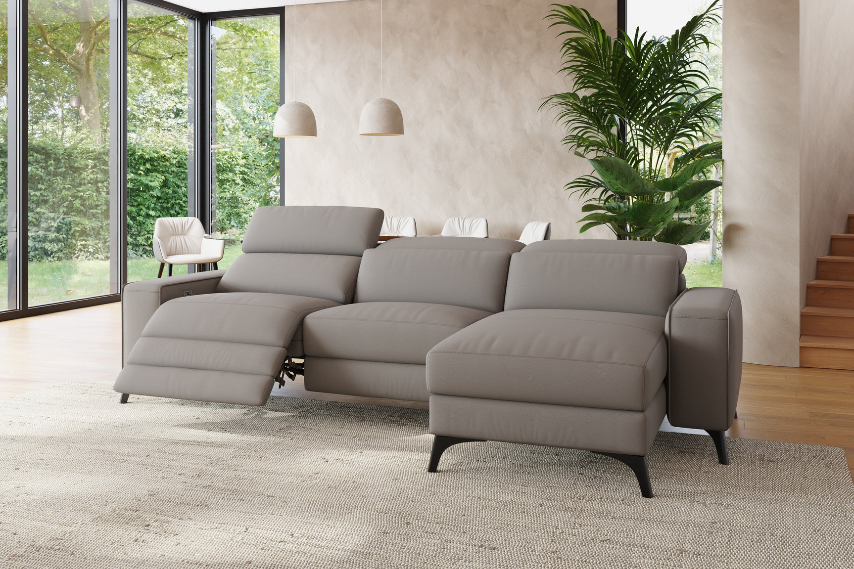 Esther Leather Recliner Sectional Sofa