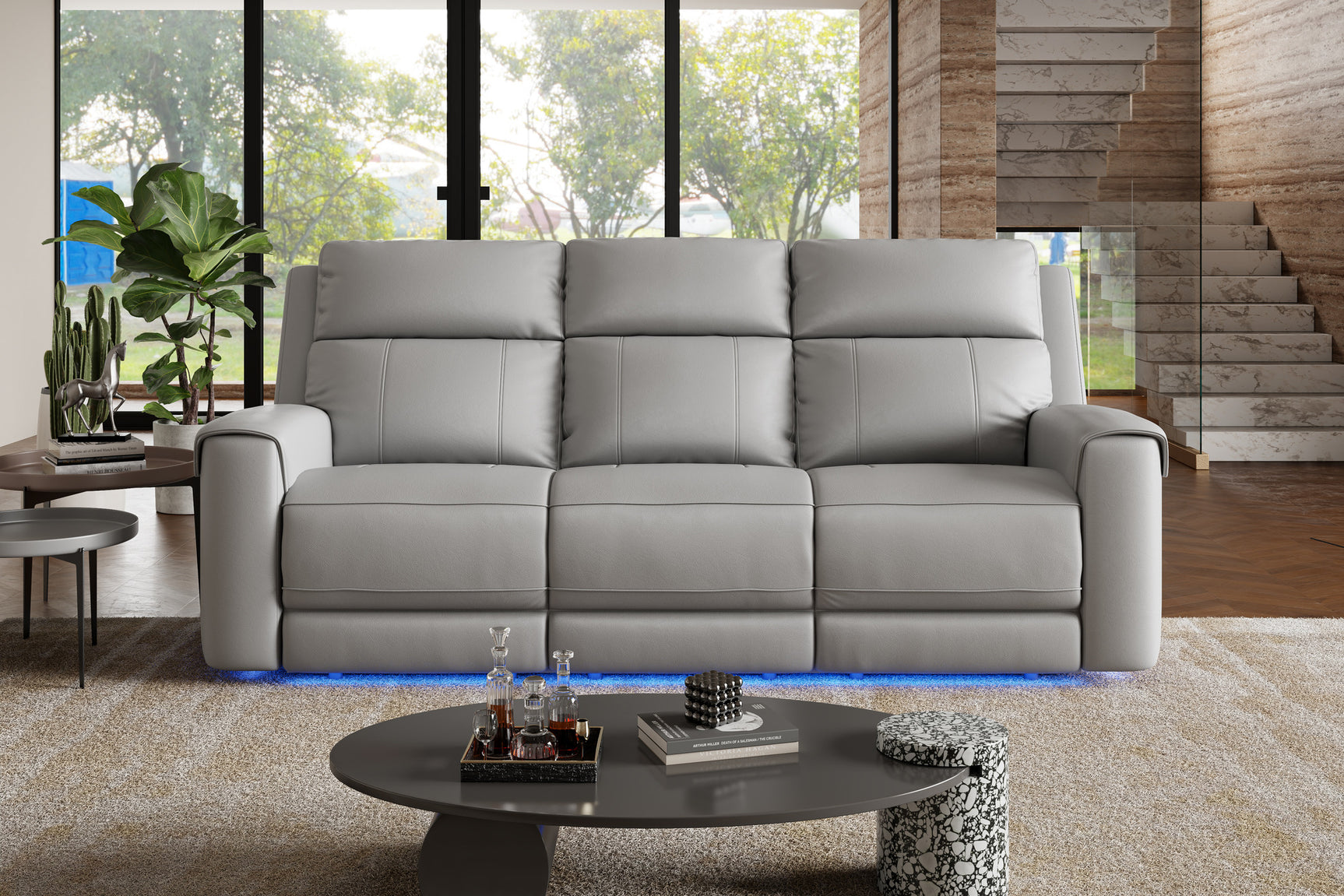Harbour Immersive Audio Leather Dual Recliner Sofa with Heat & Massage & Ventilation