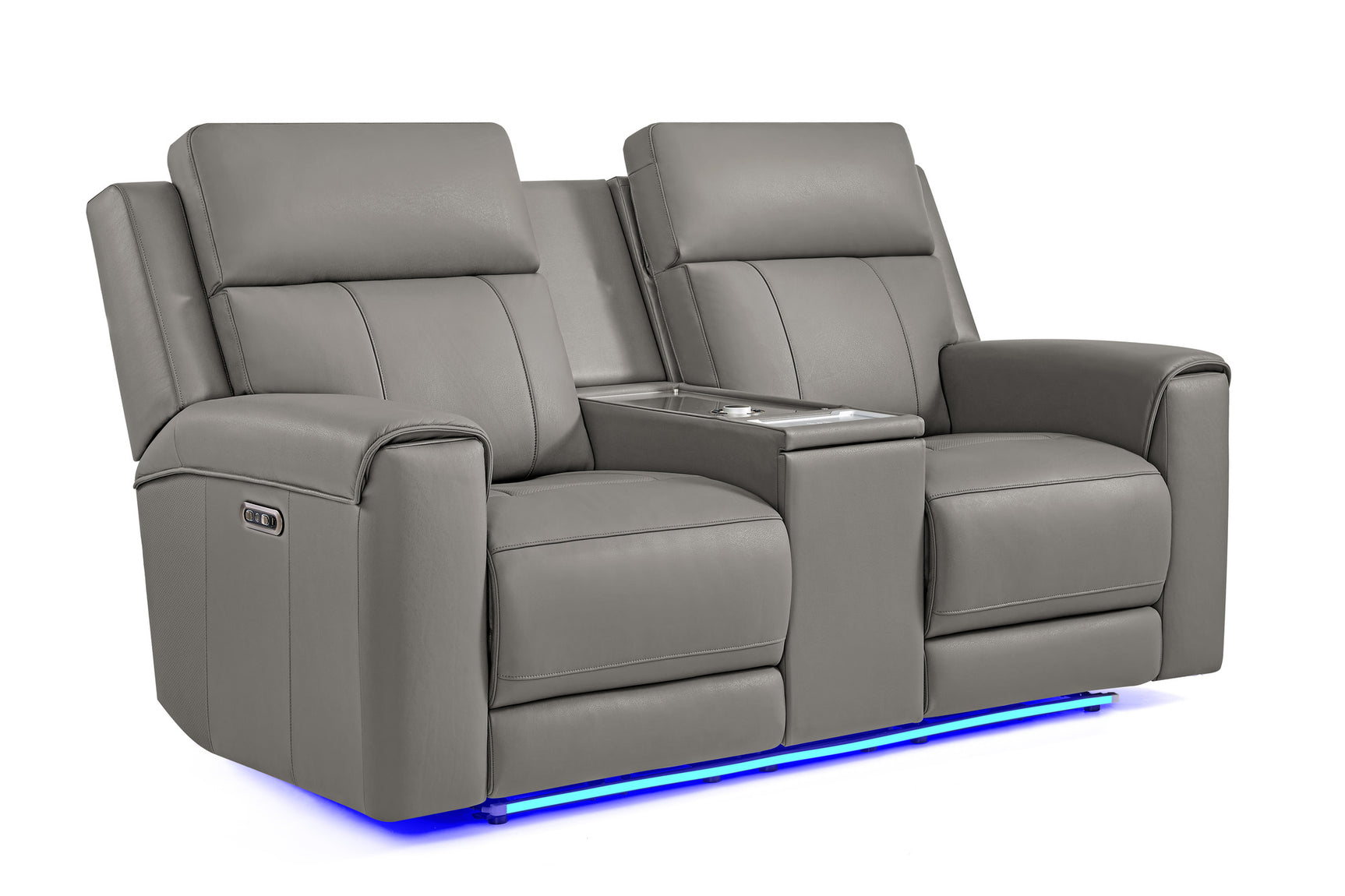 Harbour Immersive Audio Leather Dual Recliner Loveseat Sofa with Heat & Massage & Ventilation