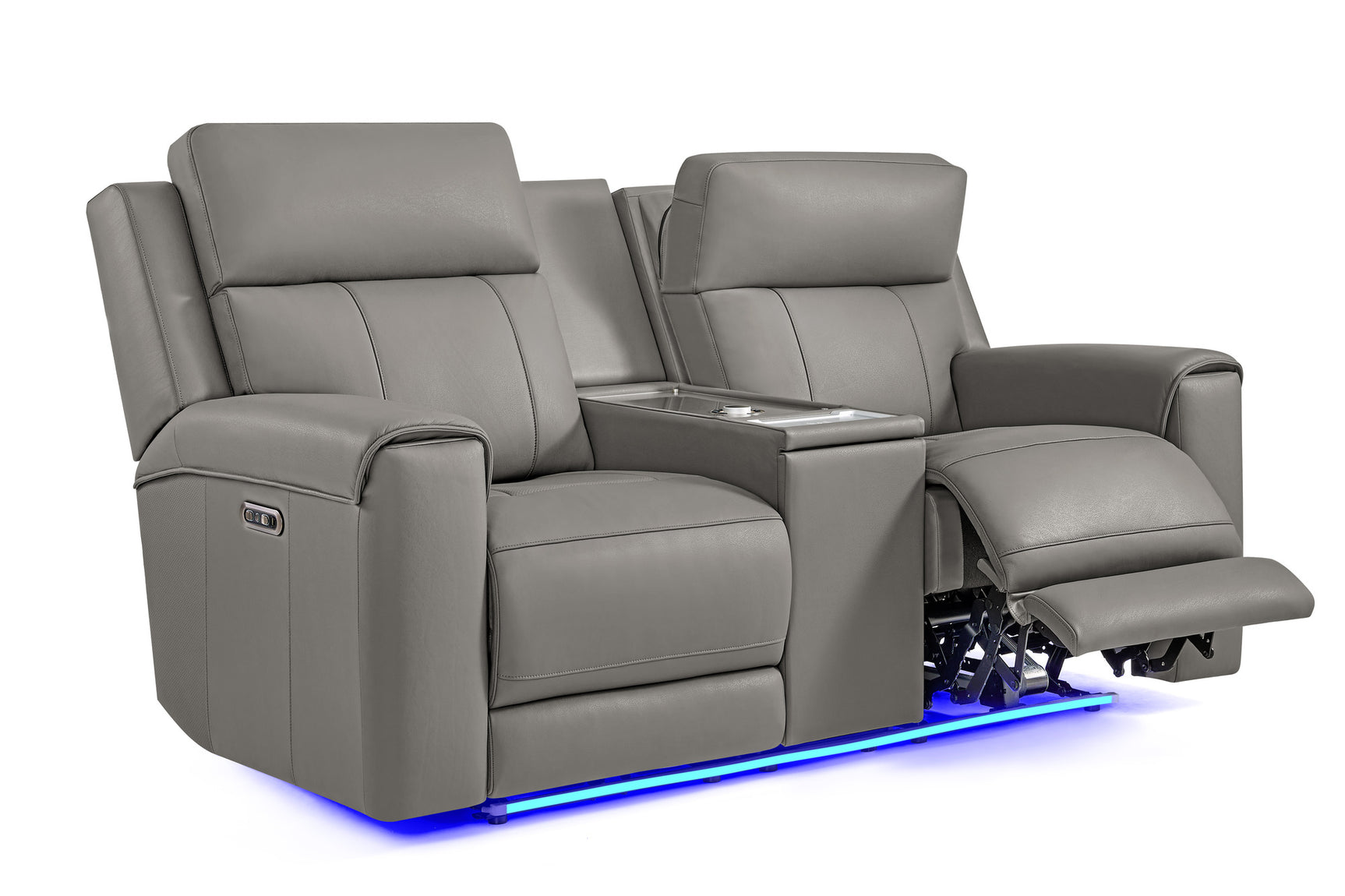 Harbour Immersive Audio Leather Dual Recliner Loveseat Sofa with Heat & Massage & Ventilation