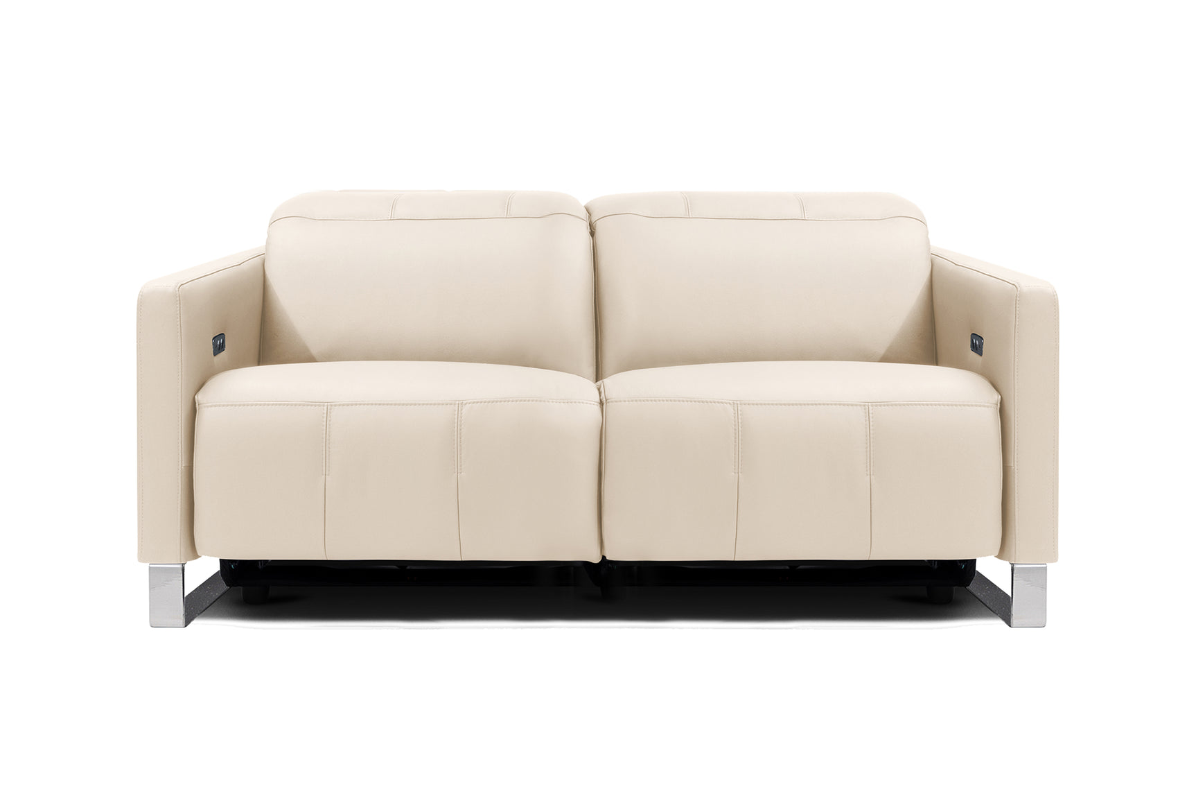 Valencia Isla Modern Top Grain Leather Reclining Sofa, Loveseat, Beige
