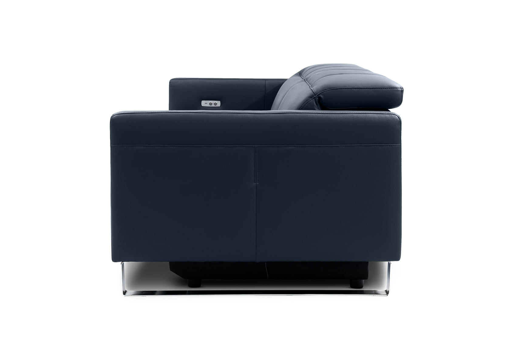 Valencia Isla Modern Top Grain Leather Reclining Sofa, Loveseat, Blue