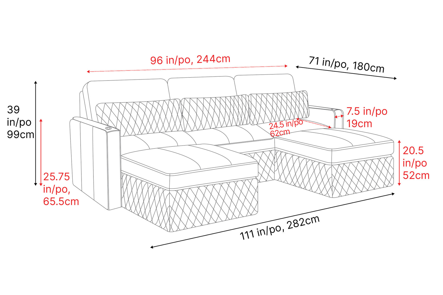 Pisa Leather Lounge Sectional