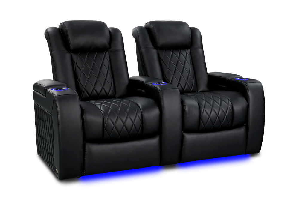 Valencia Tuscany Heat & Massage Home Theater Seating Black