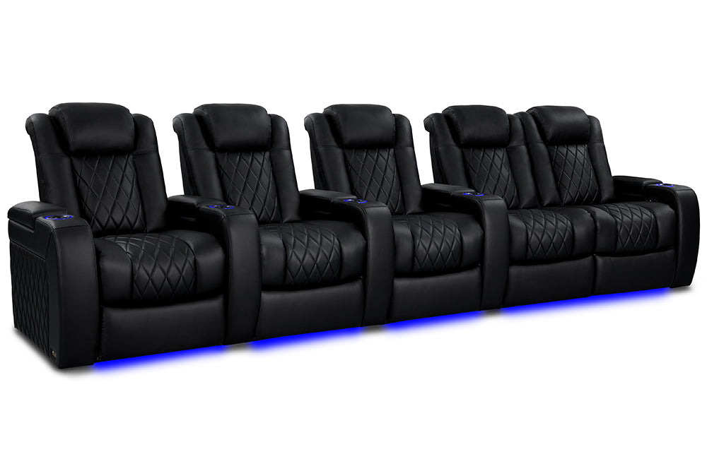 Valencia Tuscany Heat & Massage Home Theater Seating Row of 5 Loveseat Right Black