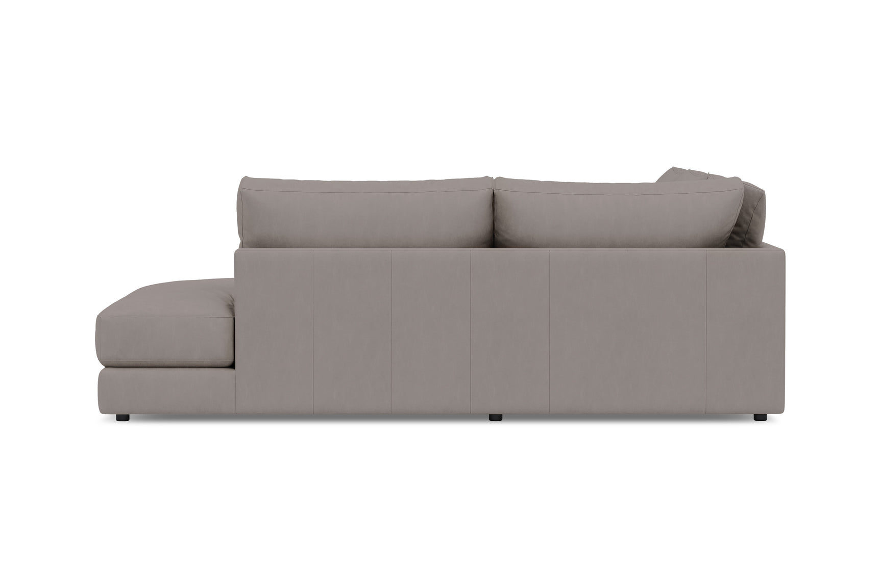 Valencia Serena Leather L-shape with Right Chaise Sectional Sofa, Light Grey