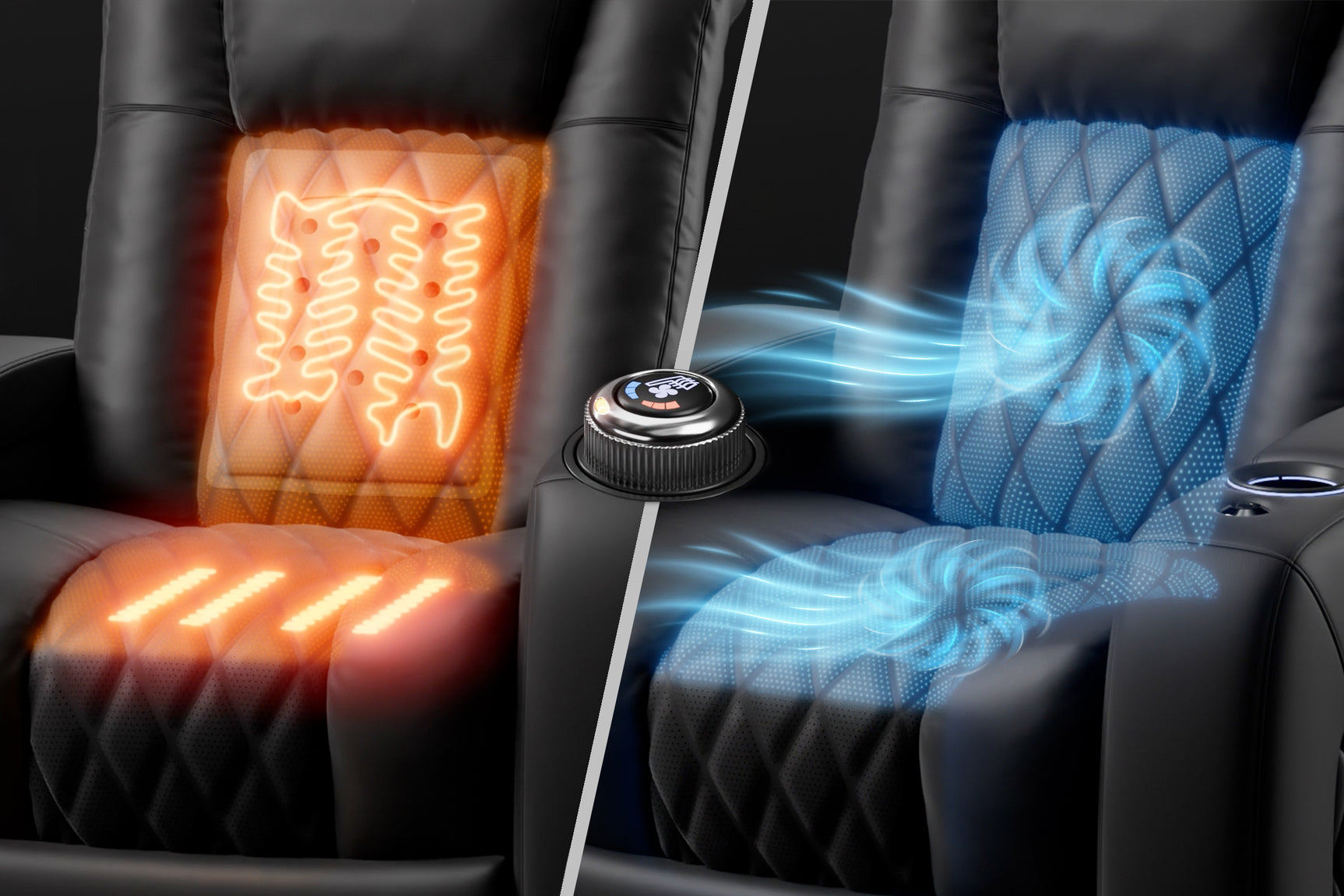 Valencia Tuscany Ultimate Luxury Heat & Ventilation Leather Home Theater Seating