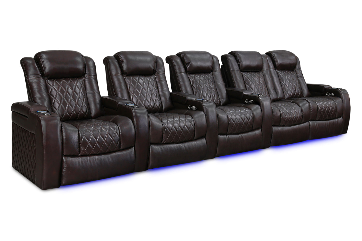 Valencia Tuscany XL Row of 5 Loveseat Right Dark Chocolate