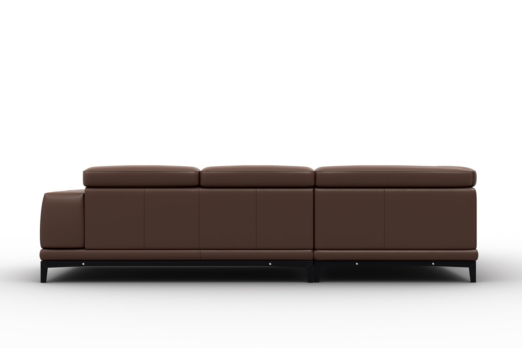 Valletta Sectional Leather Sofa, L-Shape & Left Chaise, Dark Brown