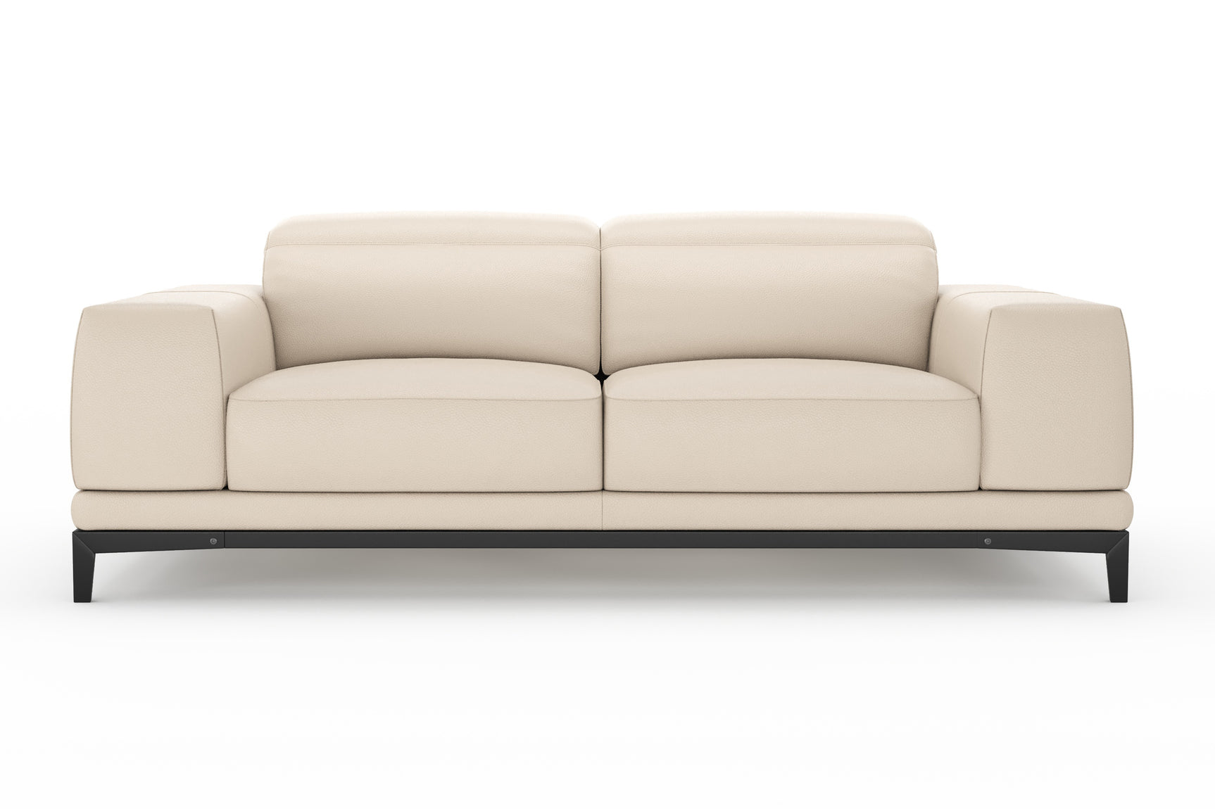 Valencia Valletta Top Grain Leather Loveseat Sofa, Rose Beige