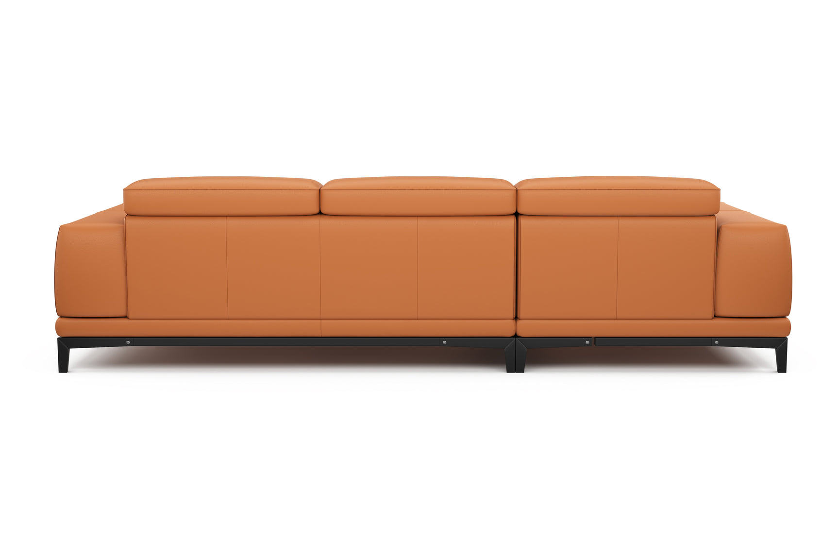 Valencia Valletta Top Grain Leather Three Seats with Left Chaise Sofa, Cognac