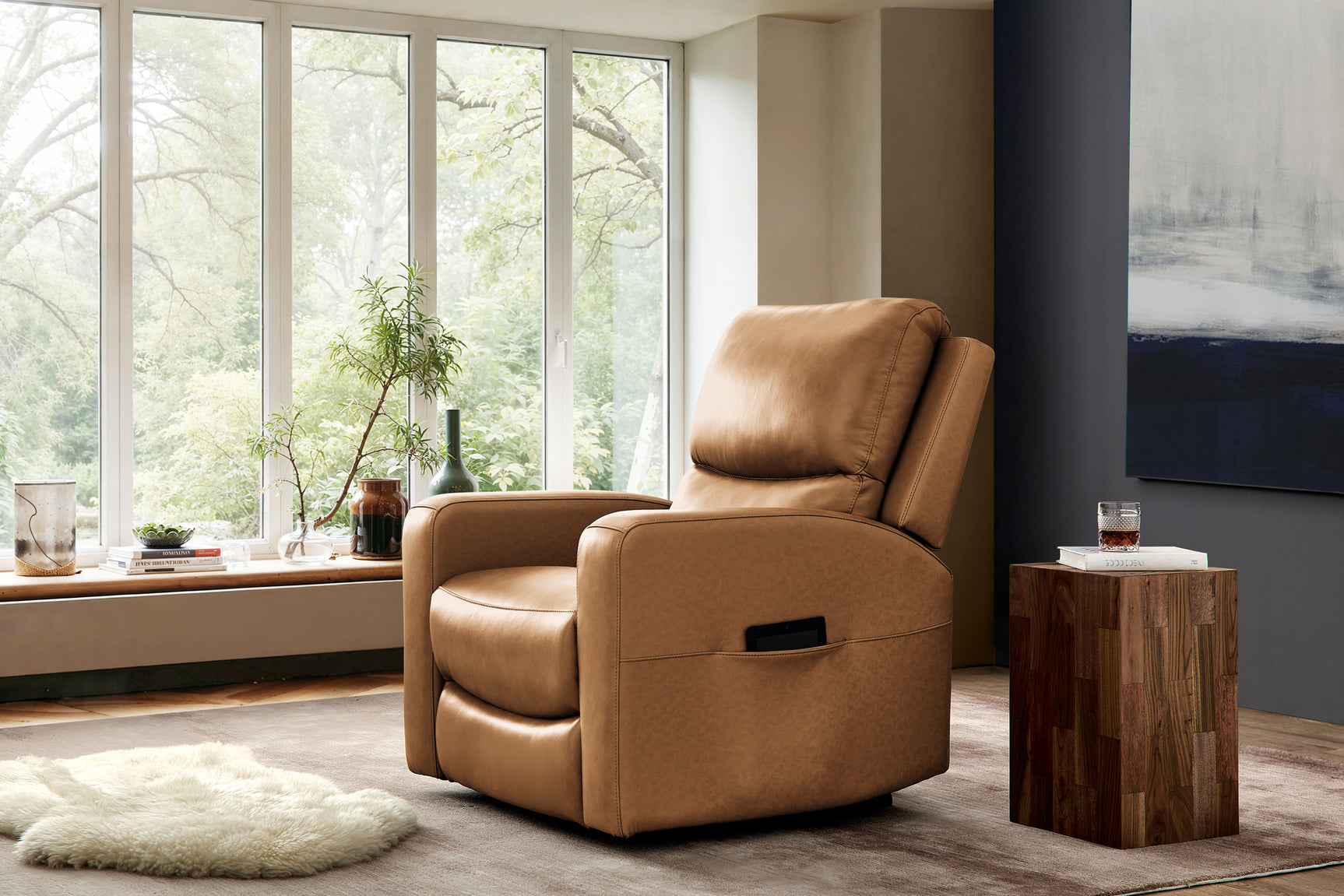 Hector Leather Power Lift Recliner Chair with Heat & Massage