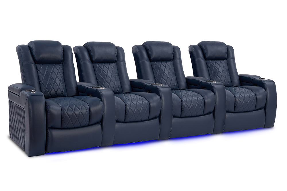 Valencia Tuscany Home Cinema Seating Row of 4 Navy Blue