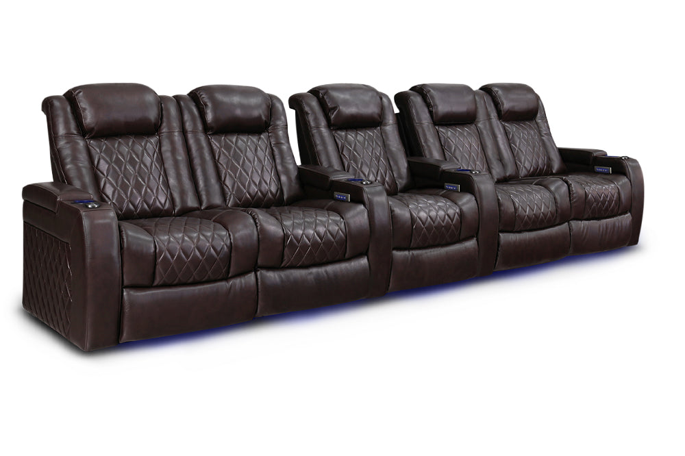 Valencia Tuscany XL Row of 5 Double Loveseat with Single Center Dark Chocolate
