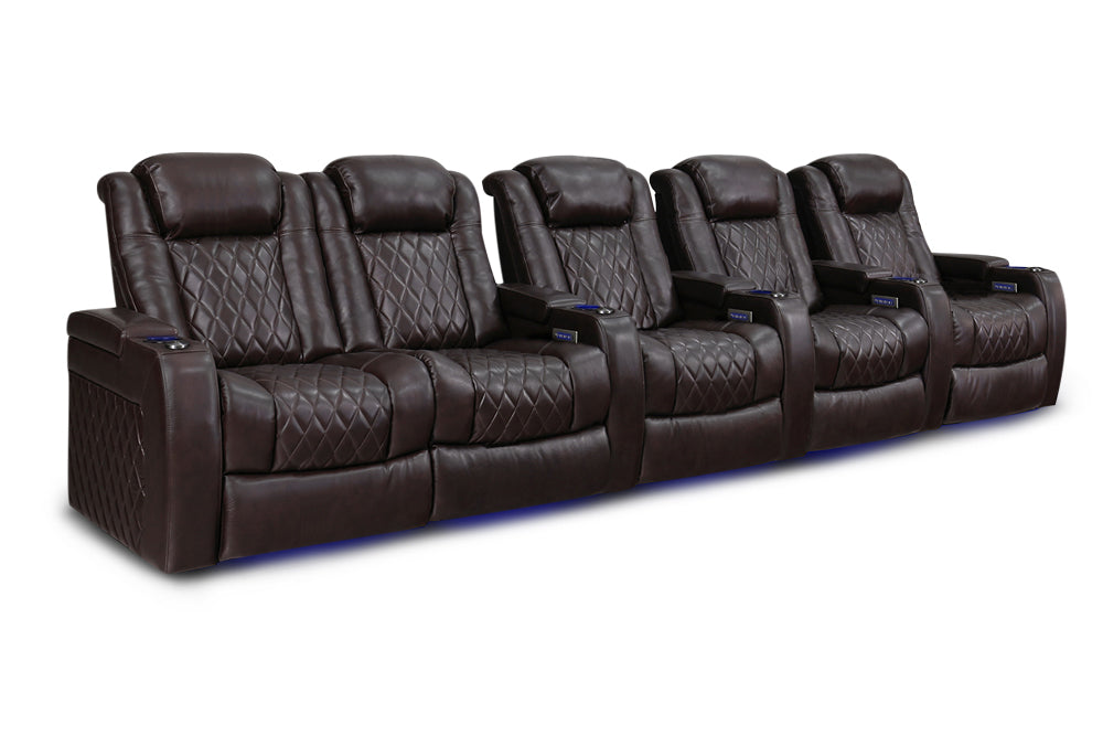 Valencia Tuscany XL Row of 5 Loveseat Left Dark Chocolate