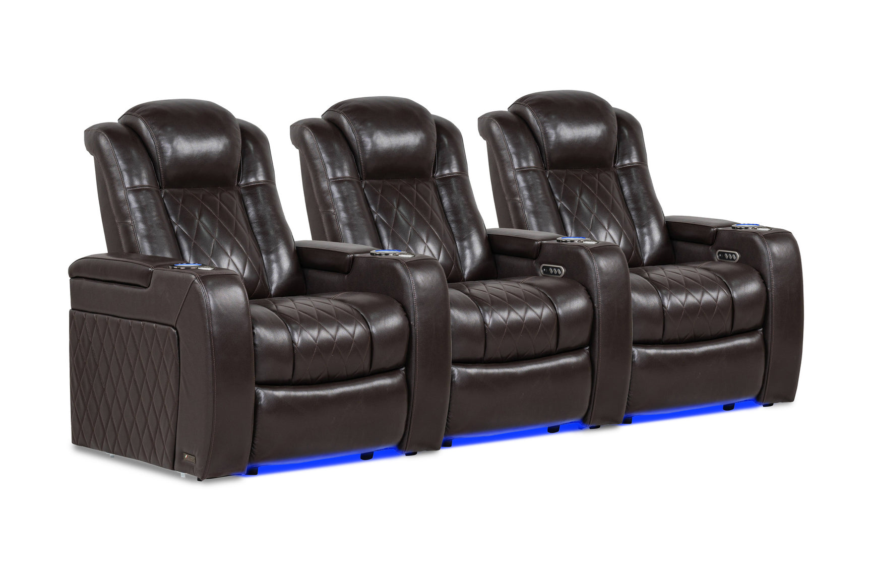 Valencia Tuscany Home Cinema Seating Row of 3 Dark Chocolate