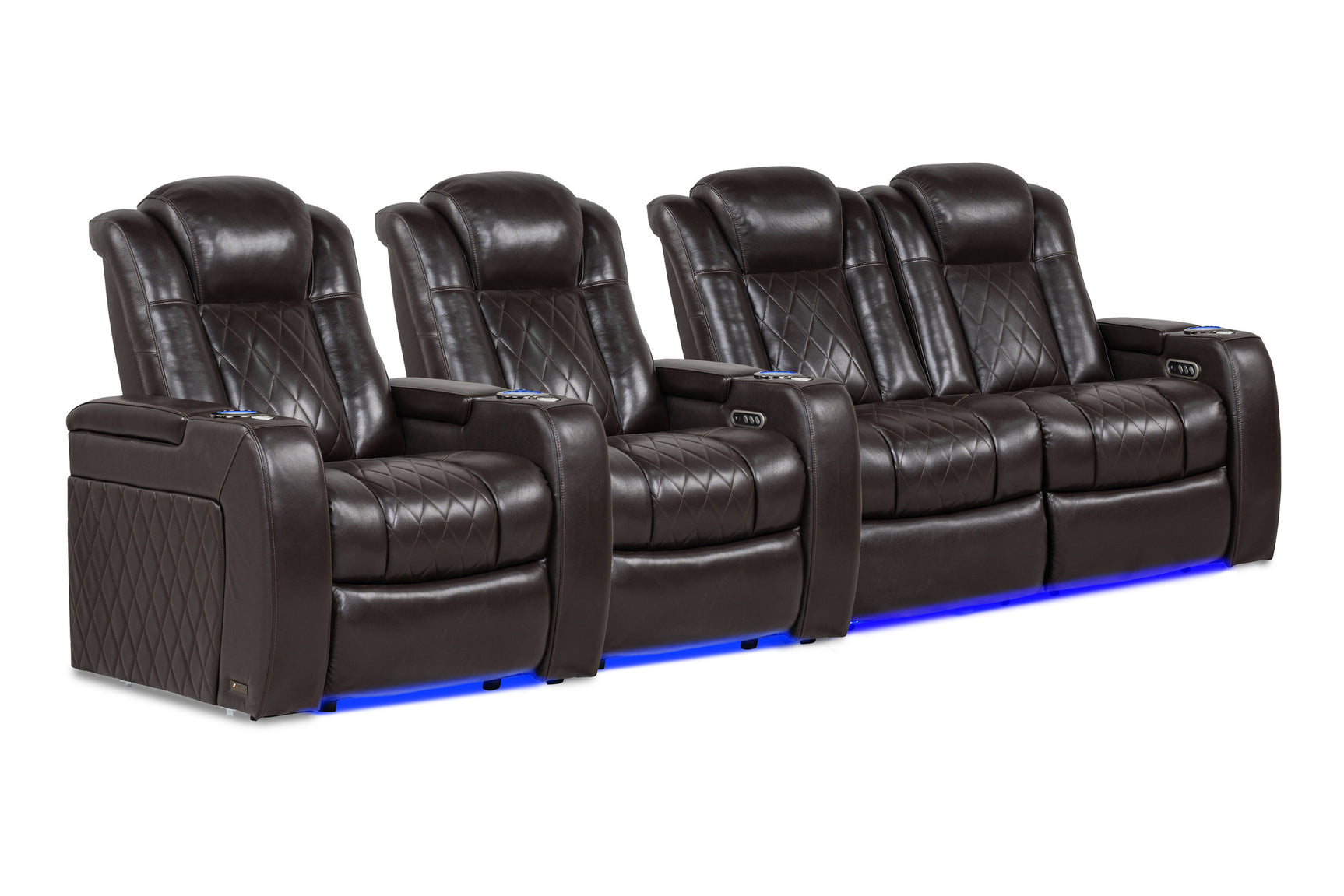 Valencia Tuscany Home Cinema Seating Row of 4 Loveseat Right Dark Chocolate