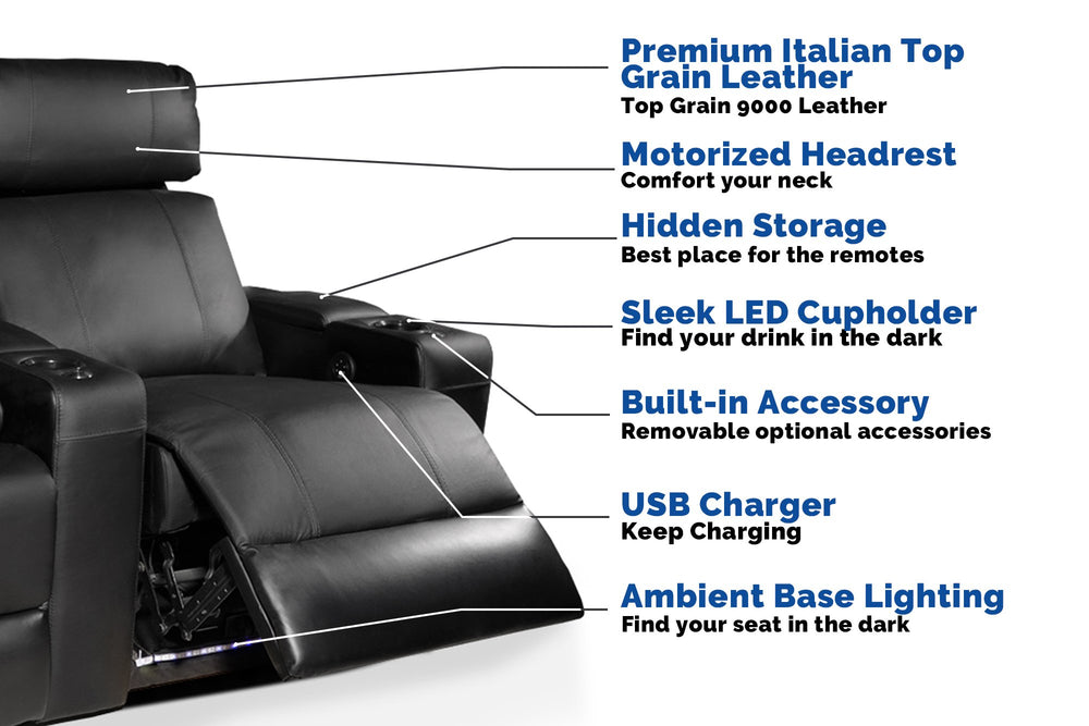 Valencia Piacenza Power Headrest Home Cinema Seating
