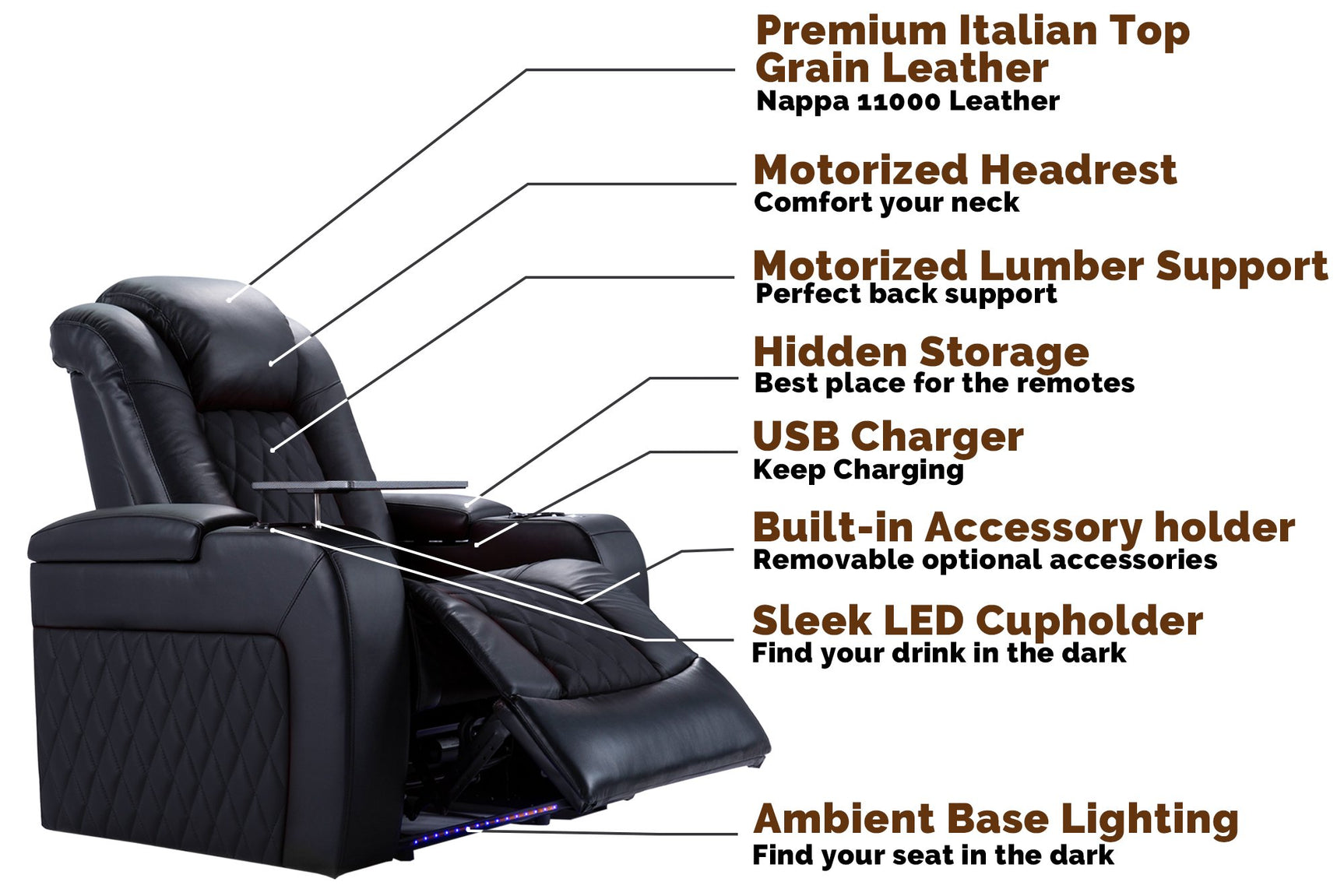 Valencia Tuscany Single Home Cinema Seating
