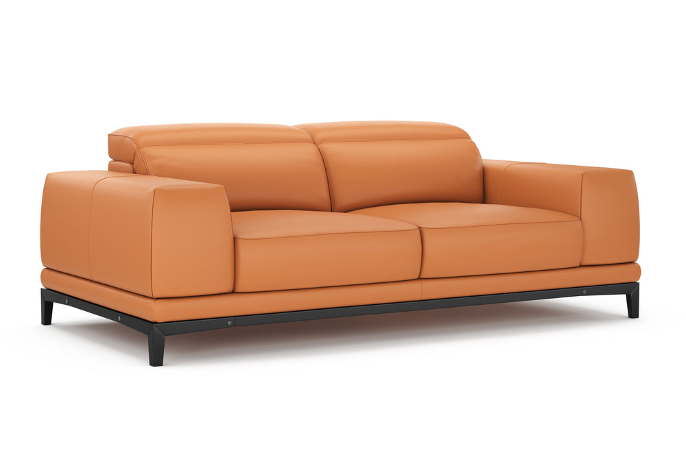 Valencia Valletta Top Grain Leather Loveseat Sofa, Cognac